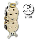 Leviton 5028 Side Wired 15Amp 250V Duplex Receptacle